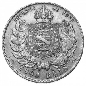 Реверс монеты Бразилия, 2000 реалов, 1886-1889