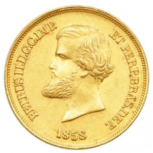 Аверс монеты Бразилия, 10.000 реалов, 1853-1889