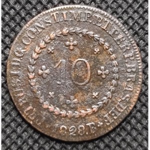 Аверс монеты Бразилия, 10 реалов, 1827-1828