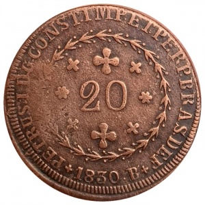 Аверс монеты Бразилия, 20 реалов, 1825-1830, Отметка региона "B" — Баия