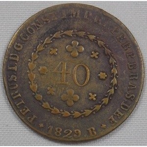 Аверс монеты Бразилия, 40 реалов, 1824-1830, Отметка региона "B" — Баия