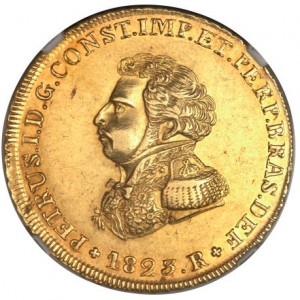 Аверс монеты Бразилия, 6400 реалов, 1823-1828, Отметка региона "R" — Рио-де-Жанейро