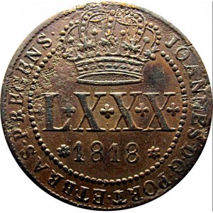 Аверс монеты Бразилия, 80 реалов, 1818