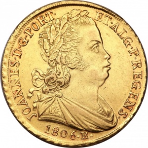 Аверс монеты Бразилия, 6400 реалов, 1805-1817