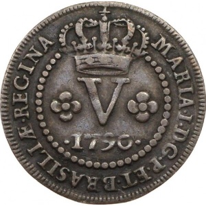 Аверс монеты Бразилия, 5 реалов, 1786-1797