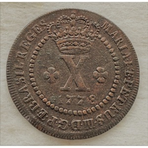 Аверс монеты Бразилия, 10 реалов, 1778-1785