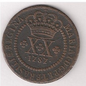 Аверс монеты Бразилия, 20 реалов, 1786-1799