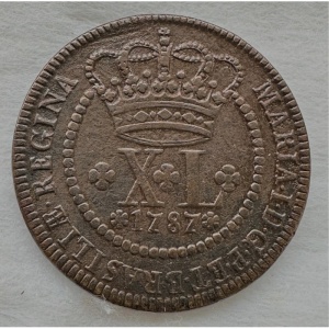 Аверс монеты Бразилия, 40 реалов, 1786-1796