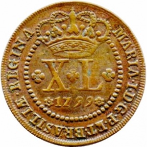 Аверс монеты Бразилия, 40 реалов, 1799