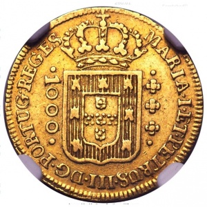 Аверс монеты Бразилия, 1000 реалов, 1778-1782