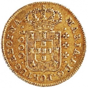 Аверс монеты Бразилия, 1000 реалов, 1787