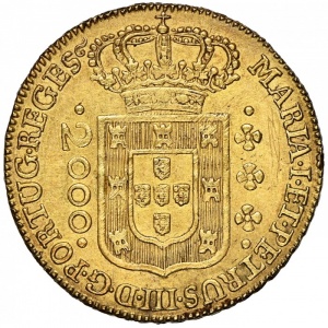 Аверс монеты Бразилия, 2000 реалов, 1778-1783