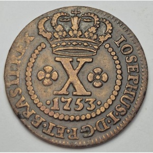 Аверс монеты Бразилия, 10 реалов, 1752-1776