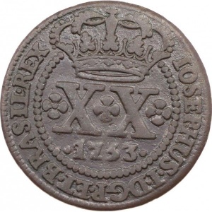 Аверс монеты Бразилия, 20 реалов, 1752-1776