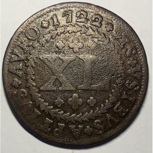 Реверс монеты Бразилия, 40 реалов, 1722
