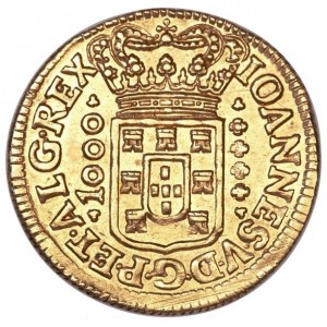 Аверс монеты Бразилия, 1000 реалов, 1714-1726