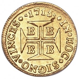 Реверс монеты Бразилия, 1000 реалов, 1714-1726