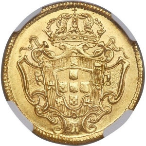 Реверс монеты Бразилия, 1600 реалов, 1727-1733