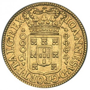 Аверс монеты Бразилия, 2000 реалов, 1714-1725