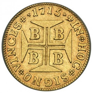 Реверс монеты Бразилия, 2000 реалов, 1714-1725
