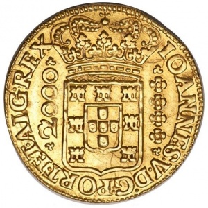 Аверс монеты Бразилия, 2000 реалов, 1724-1727