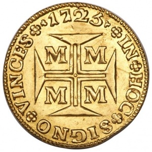 Реверс монеты Бразилия, 2000 реалов, 1724-1727