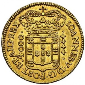Аверс монеты Бразилия, 4000 реалов, 1707-1727
