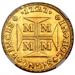 Реверс монеты Бразилия, 10.000 реалов, 1724-1727