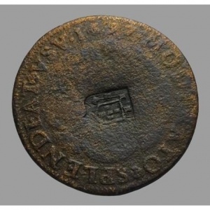Аверс монеты Бразилия, 20 реалов, 1694-1699, Перечекан на 10 реалах