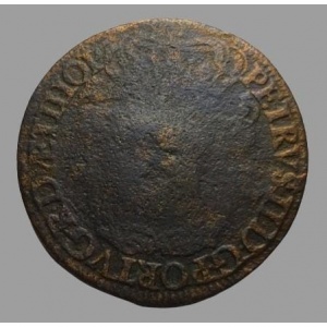 Реверс монеты Бразилия, 20 реалов, 1694-1699, Перечекан на 10 реалах