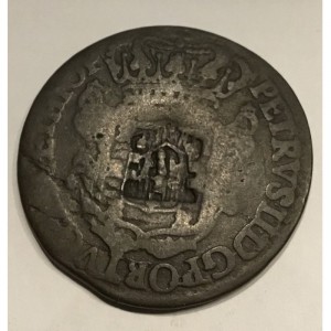 Аверс монеты Бразилия, 40 реалов, 1693-1699, Перечекан на 20 реалах
