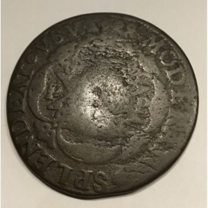 Реверс монеты Бразилия, 40 реалов, 1693-1699, Перечекан на 20 реалах