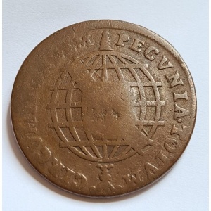 Реверс монеты Бразилия, 80 реалов, 1753-1774, Перечекан на 40 реалах