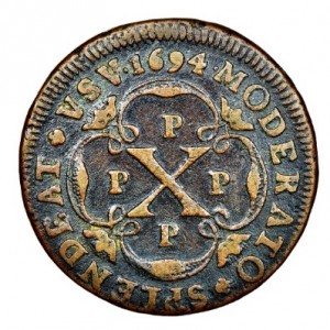 Реверс монеты Бразилия, 10 реалов, 1694-1699