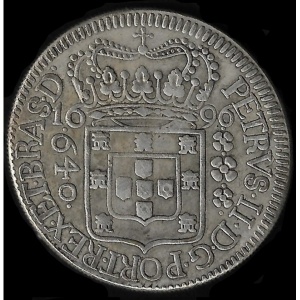 Аверс монеты Бразилия, 640 реалов, 1695-1698