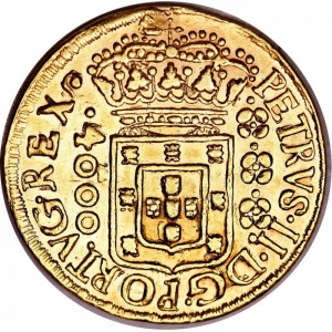 Аверс монеты Бразилия, 4000 реалов, 1699-1700