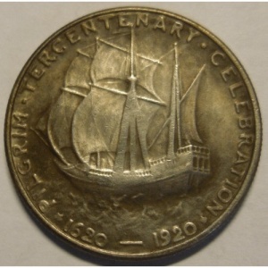Реверс монеты США, ½ доллара, 1921, 300 лет прибытию Отцов-пилигримов