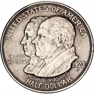 Аверс монеты США, ½ доллара, 1923, 100 лет Доктрине Монро