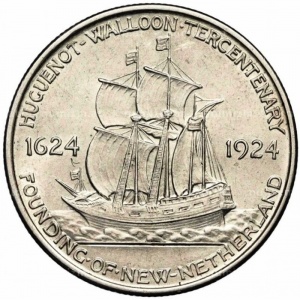 Реверс монеты США, ½ доллара, 1924, 300 лет основания Новой Голландии