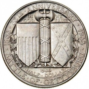 Реверс монеты США, ½ доллара, 1936, 75 лет Битве при Геттисберге