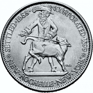 Аверс монеты США, ½ доллара, 1938, 250 лет городу Нью-Рошелл