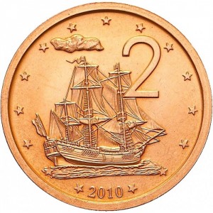 Реверс монеты Острова Кука, 2 цента, 2010