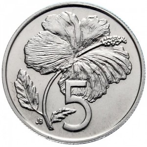 Реверс монеты Острова Кука, 5 центов, 1972-1983