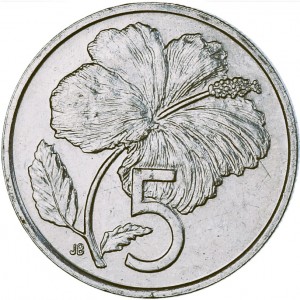 Реверс монеты Острова Кука, 5 центов, 1987-1994