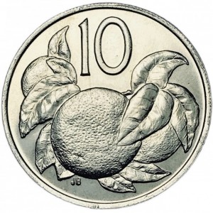 Реверс монеты Острова Кука, 10 центов, 1972-1983