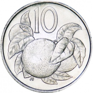 Реверс монеты Острова Кука, 10 центов, 2015