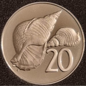 Реверс монеты Острова Кука, 20 центов, 1976-1979