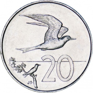 Реверс монеты Острова Кука, 20 центов, 2015
