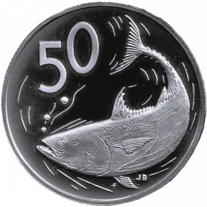 Реверс монеты Острова Кука, 50 центов, 1972-1983