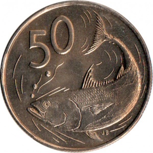 Реверс монеты Острова Кука, 50 центов, 1987-1992
